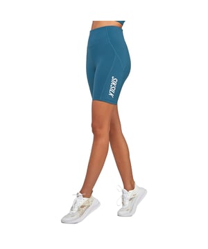82% Polyester, 18% Elastan. Design: Logo, Unifarben. Taschenart: 1 Tasche hinten, Reißverschluss. Gewebetechnik: Feuchtigkeitsabweisend. Flache Säume. Taille: Hochgeschnitten.