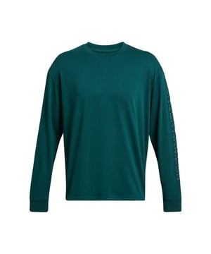 60% Baumwolle, 40% Polyester. Gewebetechnik: Schwer. Gewebe: Weiche Haptik. Design: Unifarben, Wordmark. Passform: Lose. Rundhalsausschnitt, gerippt. Langärmlig. Bündchen: gerippt. S: 96,52 cm. M: 102 cm. L: 112 cm. XL: 121,92 cm. XXL: 132 cm.