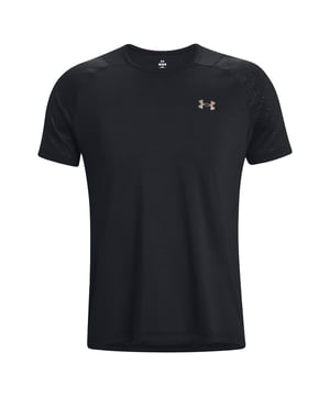 90% Polyester, 10% Elastaan. Stof: 4 Way Stretch. Ontwerp: Logo. Hals: Crew Neck. Mouwtype: Korte mouwen. Stof Technologie: Ademend, Vochtafvoerend, Sneldrogend. Onderarmse gaaspanelen. S: 38 in. XXL: 52 in.