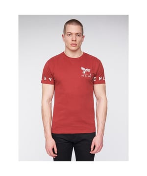 100% Baumwolle. Gewebe: angerautes Material. Design: Rückseitiger Aufdruck, Logo. Rundhalsausschnitt. Kurzärmlig. M: 102 cm. L: 107 cm. XL: 112 cm.
