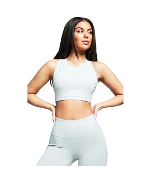 88% Nylon, 12% Elastaan. Stof: Zachte aanraking. Ontwerp: Logo, eenvoudig. Racerback-paneel. Geschikt: Regelmatig. Hals: Ronde Hals. 6 VK: 30 in. 8 UK: 32 in. 10 VK: 33 in.