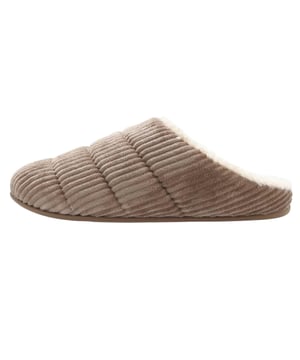 Obermaterial: Kord, Polyester. Marke: FitFlop. Futterstoff: Fleece. Mittelsohle: gepolstert. Laufsohle: Gummi, Rutschfest. Anatomisches Fußbett, gepolstert, Flexibel, Leicht. Absatz: Flach. Design: Unifarben. Zehenstil: Rund. Zum Anschlüpfen.
