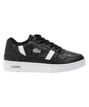 Marke: Lacoste. Obermaterial: PU (Polyurethan), Synthetischer Stoff. Futterstoff: Polyester, Stoff. Einlegesohle: Ortholite-Sohle, Polyester. Laufsohle: Gummi. Gewebetechnik: Atmungsaktiv. Absatz: Flach. niedrig geschnitten. Design: Kontrast Detail, Gesticktes Logo, Perforiert. Zehenstil: Rund. Klettverschluss.