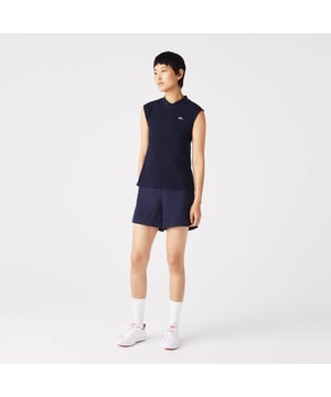Womens Lacoste SPORT Organic Cotton Golf Polo- Slim fit- Polo collar with panel on front- Rigid crocodile sewn onto chest- Organic cotton piqué- Ref: PF9439-423