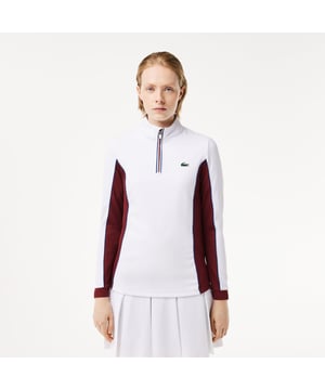 Womens Lacoste SPORT Slim Fit Contrast Sleeve Sport SweatshirtThis layering sweatshirt from Lacoste  sporting experts since 1933  is perfect for tennis or golf. Made from stretch jersey for maximum freedom of movement  with Ultra Dry technology and an anti-UV finish to keep you comfortable and protected. An elegant take on an essential design.- Recycled polyester made from manufacturing offcuts - Slim  fitted cut- Quick drying- Tested by professional players- Silicone crocodile on bust- Slim Fit- Polyester (96%)  Elastane (4%)  Machine washable.- Ref: SF1962-NIY