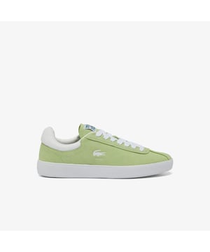 Womens Lacoste Baseshot Suede Trainers in green.This Lacoste Baseshot Leather Trainer is inspired by the portofino tennis shoe  created in 1996. This trainer is perfect for everyday wear and will keep you comfortable all day long. Featuring bright colours  impeccable construction and signature branding.- Suede upper.- Lace closure.- Ref: 48SFA01132K8