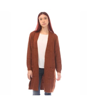 81% Acryl, 19% Polyester. Stof: Jade, Gebreid. Ontwerp: Eenvoudig. Hem: Ribben. Stoftechnologie: Zacht. Manchet: Gemonteerd, geribbeld. Mouwtype: Met lange mouwen. Halslijn: Open. Zakken: 2 Voorzakken. Bevestiging: Geen bevestiging. 6 VK: 30 in. 8 UK: 32 in. 10 VK: 33 in.