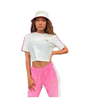 76% Katoen, 24% Polyester. Stof: Zachte aanraking, Velours. Ontwerp: Contrasterende biezen, geborduurd logo. Hals: Crew Neck. Mouwtype: Korte mouwen. Panellering. Geschikt: Regelmatig. 6 VK: 30 in. 8 UK: 32 in. 10 VK: 33 in. 14 VK: 37 in.