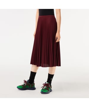 JF8050 Vrouwen Elastische taille plooirok Halflange snit Piqué-effect vloeiende en lichtgewicht stof Elastische tailleband Vrouwen Elastische taille plooirok Halflang model Piqué-effect vloeiende en lichtgewicht stof Elastische tailleband