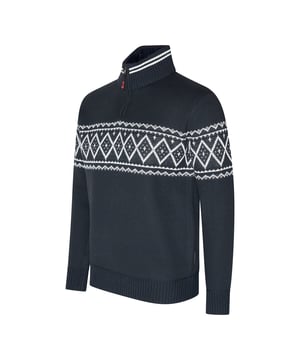 Norlund trui Luroy voor heren. De trui Luroy is gemaakt van polyester, en heeft een normale pasvorm.  Merk: NorlundModelnaam: LuroyCategorie: heren truiMaterialen: polyesterKleur: dark navy blauw
