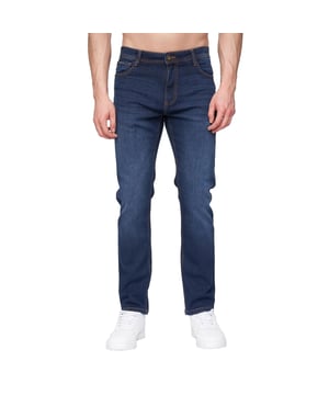 98% Cotton, 2% Elastane. Design: Plain. Pockets: 2 Side Pockets, 1 Coin Pocket, 2 Back Pockets. Rubber Label, Woven. Fit: Straight.