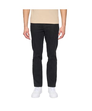 98% Cotton, 2% Elastane. Design: Plain. Pockets: 2 Side Pockets, 2 Back Pockets, 1 Coin Pocket. Fastening: Button, Zip Fly. Belt Loops, Branded Patch, Heat Transfer Main Label. Fit: Straight Leg.