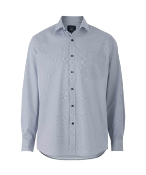 Simple yet stylish, this classic fit printed shirt is a fine choice for day or night. It's made from 100% BCI cotton poplin and cut to a classic fit shape that suits all builds. Wear yours tucked in or out with jeans, chinos or trousers.