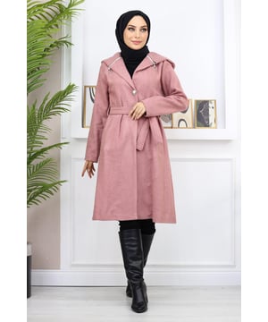 Stoffmerkmal: Hergestellt aus Kaschmir-Stoff.Produktmerkmal: Es handelt sich um ein neues Hijab-Modell der Saison. Es ist ungefüttert. Es hat einen praktischen Knopf vorne. Es verfügt über eine Tasche. Die Kapuze ist mit einem Reißverschluss versehen. Aufgrund von Konzeptaufnahmen kann es zu Farbabweichungen kommen. Das Model trägt Größe 38. Größe 38 Kaschmir-Mantel Maße: Produktlänge: 105 cm -