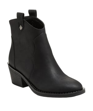 Obermaterial: Kunstleder. Marke: Rocket Dog. Futterstoff: Microfaser. Laufsohle: Gummi. Schuhschaft 14 cm, Anziehlasche, Mit Nieten-Detail. Absatz: Klobiger Absatz. 5,5 cm. Zum Fußgelenk. Design: Unifarben. Zehenstil: Mandelförmig. Reißverschluss hinten, Zum Anschlüpfen.