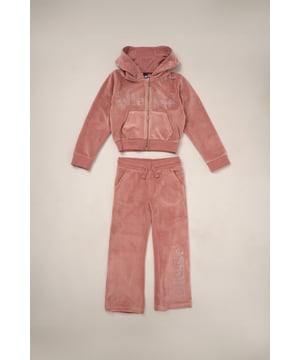 A relaxed twist on a sporty classic, this velour tracksuit from Ellesse blends comfort with cool. The zip-through hoody features bold branding, a breathable cotton-lined hood and ribbed trims, while the matching wide leg joggers add an on-trend, roomy silhouette. Made from soft brushed-back velour for a luxe feel with everyday ease.