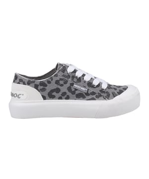 Upper: Cotton. Lining: Cotton, Jersey, Soft. Insole: Plush Foam. Outsole: Branded, Vulcanised Rubber. 5 Eyelets. Frayed Edge, Heel Bumpers, Rubber Toe Bumper, Textured Toe Bumper. Platform. Heel Height: 1.3in. Cut: Low. Design: Leopard Print, Logo. Toe Style: Round. Fastening: Lace Up.