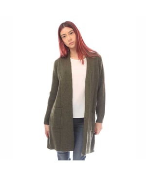 81% Acryl, 19% Polyester. Stof: Jade, Gebreid. Ontwerp: Eenvoudig. Hem: Ribben. Stoftechnologie: Zacht. Manchet: Gemonteerd, geribbeld. Mouwtype: Met lange mouwen. Halslijn: Open. Zakken: 2 Voorzakken. Bevestiging: Geen bevestiging. 6 VK: 30 in. 8 UK: 32 in. 10 VK: 33 in.
