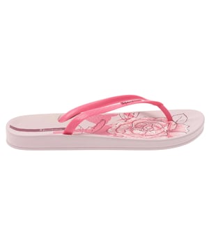 Marke: Ipanema. Obermaterial: Weich, Synthetischer Stoff. Laufsohle: Gummi. Anatomisches Fußbett, Fersenkappe. Absatz: Flach. Design: Blumen, Logo, bedruckt. Zum Anschlüpfen.