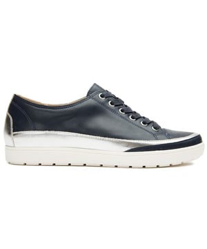 Womens blue Caprice cup sole trainers, manufactured with synthetic and a rubber sole. Featuring: lace tag, cup sole and comfort insole.