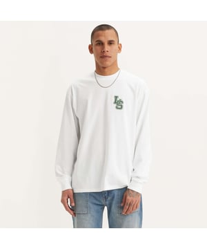 Crewneck.Long sleeves.Simple graphic design.Relaxed fit.