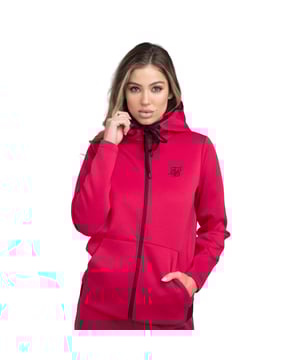94% Polyester, 6% Elastan. Design: Geprägt, Gesticktes Logo, Tonal. Mit Kapuze. Langärmlig. Kapuzenmerkmale: mit Kordelzug, Aufnähen. Taschenart: Zwei Seitentaschen. Durchgehender Reißverschluss. Saum: Schmal zulaufend. 30 DE: 71,12 cm. 42 DE: 99 cm.