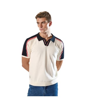 100% Cotton. Fabric: Knitted. Design: Checked, Embroidered Logo, Stripe. Neckline: Polo Neck. Hem: Ribbed. Cuff: Ribbed. Sleeve-Type: Short-Sleeved. Half Placket. Fit: Regular. S: 37 in. M: 40 in. L: 43 in. XL: 46 in.