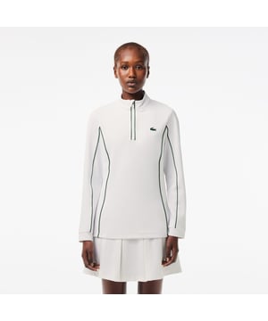 Womens Lacoste SPORT Slim Fit Contrast Sleeve Sport SweatshirtThis layering sweatshirt from Lacoste  sporting experts since 1933  is perfect for tennis or golf. Made from stretch jersey for maximum freedom of movement  with Ultra Dry technology and an anti-UV finish to keep you comfortable and protected. An elegant take on an essential design.- Recycled polyester made from manufacturing offcuts - Slim  fitted cut- Quick drying- Tested by professional players- Silicone crocodile on bust- Slim Fit- Polyester (96%)  Elastane (4%)  Machine washable.- Ref: SF1962-737