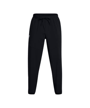 87% Recyceltes Polyester, 13% Elastan. Gewebe: 4-fache Dehnrichtung, gewebter Stoff. Design: Logo, Unifarben. Gewebetechnik: Atmungsaktiv, langlebig, Ohne Fluor, Leicht, UA Sturm Technik, wasserabweisend. Taschenart: Zwei Seitentaschen, 1 Tasche hinten, Schnappverschluss. Taille: Elastisch, Mit Kordeldurchzug. Bündchen: Elastisch.