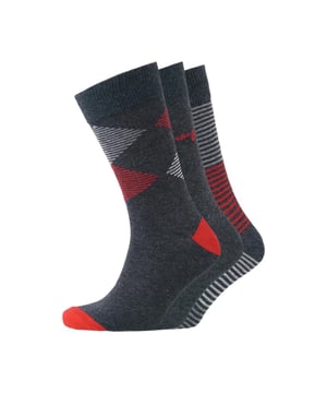 80% Cotton, 15% Polyester, 5% Elastane. Design: Argyle, Assorted Designs, Logo, Striped. Cuff: Elasticated.