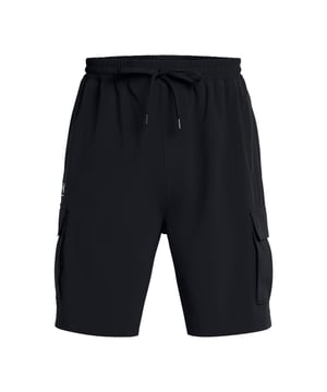 87% Polyester, 13% Elastan. Gewebe: 4-fache Dehnrichtung, gewebter Stoff. Design: Logo, Unifarben. Taschenart: Zwei Seitentaschen, 1 Tasche hinten, Schnappverschluss, Zwei Cargotaschen, Klappenverschluss. Gewebetechnik: langlebig, Ohne Fluor, Leicht, UA Sturm Technik, wasserabweisend. Taille: mit Kordelzug, Elastisch.
