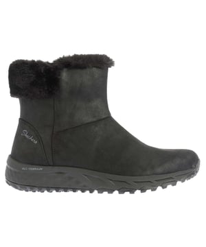 Bovenstuk: Kunstleer, Waterafstotend. Voering: imitatiebont. Hoogte: 12.7cm. Binnenzool: Luchtgekoeld, Kussen, Geheugenschuim. Tussenzool: gedempt, lichtgewicht. Buitenzool: Antislip, flexibel, hoge tractie, rubber. Vlakke. Snit: Enkel. Ontwerp: Bontrand, Logo. Teenstijl: Rond. Bevestiging: Zijrits.
