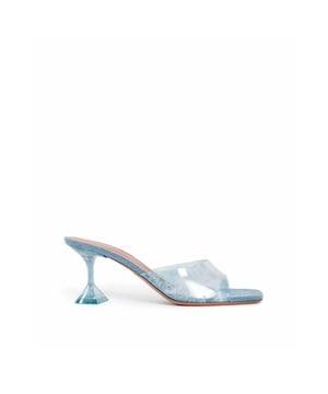 – Zusammensetzung: 100 % PVC – Innenseite: PVC – Innensohle: Leder – Sohle: Leder – Quadratische Zehenpartie – Absatzhöhe 7 cm – Slip-on-Design – Quadratischer Absatz aus transparentem Plexiglas – Jeansdruck – Hergestellt in Italien – Geschlecht: FRAUEN –