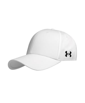 100% Polyester. Fabric: Knitted, Soft Touch, Stretch. Design: Embroidered, Logo, Textured. 5 Eyelets, 6 Row Stitching, Button at Top, Curved Brim, Elasticated Sweatband. Fabric Technology: Breathable, HeatGear, Moisture Wicking.