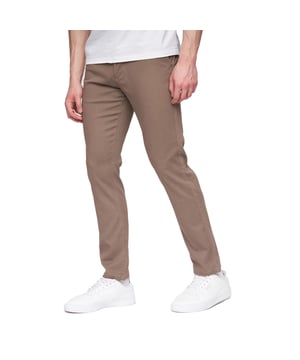 98% Cotton, 2% Elastane. Design: Plain. Fastening: Button, Zip Fly. Belt Loops, Woven Label. Pockets: 2 Front Pockets, 2 Back Pockets, 1 Coin Pocket.