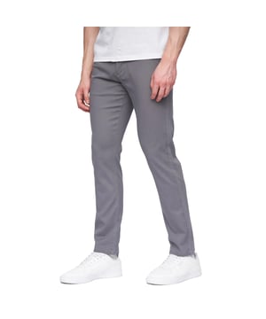 98% Cotton, 2% Elastane. Design: Plain. Fastening: Button, Zip Fly. Belt Loops, Woven Label. Pockets: 2 Front Pockets, 2 Back Pockets, 1 Coin Pocket.