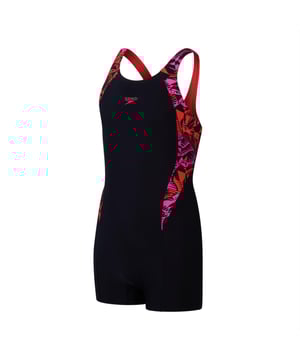 Fabric: Endurance 10, Yarn. Design: Logo, Printed. Fastening: Pull-On. Neckline: Scoop. Fabric Technology: Chlorine Resistant, Creora Highclo. Front Lining, Shape Retention, Side Panels, Unrestricted Movement. Sustainability: Made from Recycled Materials. Sun Rating: UPF 40+.