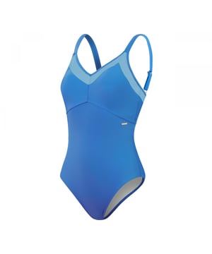 100% Nylon. Ontwerp: Logo, eenvoudig. Bevestiging: Pull-On. Hals: V Hals. Chloorbestendig. Verstelbare riem, metalen pin in reliëf, gaaspaneel. Stoftechnologie: Creora Highclo.