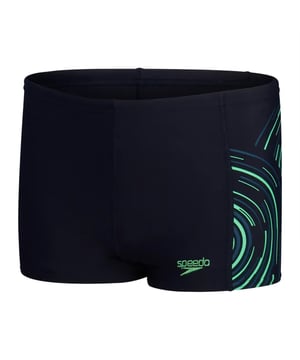 Stof: Nylon, Garen. Ontwerp: Grafische druk, Logo. Bevestiging: Pull-On. Vormbehoud. Stoftechnologie: Chloorbestendig, Creora Highclo, Enduraflex. Taillelijn: Intern trekkoord.