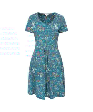 Materialzusammensetzung (%): 50% Baumwolle, 50% Viskose. Design: Floral. Gewebe: Weiche Haptik. Gewebetechnik: Leicht. Mit UV-Schutz. Rundhalsausschnitt. Kurzärmlig. Taschenart: Zwei Seitentaschen. UV-Schutzfaktor: LSF 40+.