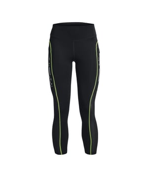 Materiaal: Elastaan, Mesh, Nylon, Polyester. Stof: 4 Way Stretch. Ontwerp: Effen, Reflecterend Detail. Stoftechnologie: Ademend, HeatGear, Lichtgewicht, Vochtafvoerend, Sneldrogend. Panelen van gaas. Zakken: 1 envelopzak, 1 achterzak, rits. Taillelijn: Hoge Stijging. Pasvorm: Gestroomlijnd.