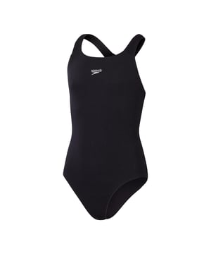 Fabric: Eco Endurance+, Yarn. Design: Logo, Plain. Back Style: Cut Out. Fastening: Pull-On. Neckline: Square. Fabric Technology: Chlorine Resistant, Durable, Flexible, Quick Dry. Sustainability: Made from Recycled Materials. Sleeve-Type: Sleeveless.
