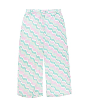 The QED London Women's Satin Wide Leg Trousers Co-Ord in Diagonal Swirl Print Multi are a chic and vibrant addition to any wardrobe. Made from 100% polyester satin, these trousers feature a luxurious, smooth texture that catches the light beautifully. The bold diagonal swirl print in multi colors adds a fun, eye-catching element to the design. With a flattering wide-leg cut, these trousers offer a comfortable fit while exuding contemporary style. Perfect for pairing with the matching co-ord top or dressing up for various occasions.