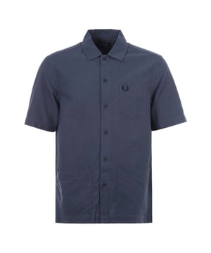 Upgrade your shirt game with the Fred Perry French Navy Marl Pocket Detail Oxford Shirt. With its button fastening and short sleeve design, it's a versatile addition to your wardrobe. Plus, the two front pockets and left breast pocket add both style and functionality. Made from 100% cotton, this shirt is comfortable and breathable for all-day wear. Don't miss out on the iconic FP badge on the left breast - it's a must-have for any fashion-forward man. Make a statement with this timeless shirt and elevate your style