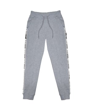 Plein Sport Grey Sweatpants, 86% Cotton, 14% Polyester, Elasticated Waist and Leg Endings, Small Plein Branding On Sides, Drawstring Ties, Grey Bottoms, Gym Wear