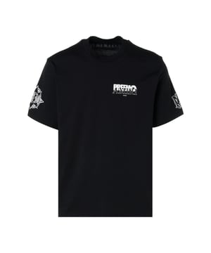 Amiri Short Sleeved Black T-Shirt, Logo Design On Front Of Tee, Regular Fit, 100% Cotton, Made in Italy, Amiri Visible Branding, Black Tee, Design On Back
