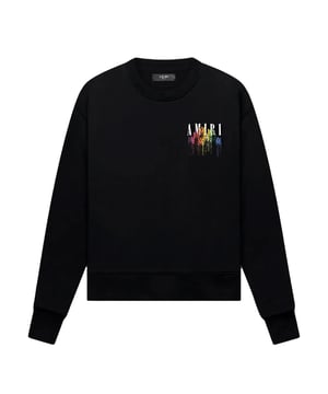 Amiri Brand Logo Black Sweatshirt, 100% Cotton, Logo On Chest, Made In USA, Crew Neck, Long Sleeves, Large Logo On Chest, Brand Logo, Elasticated Neck, Sleeve Ends and Bottom