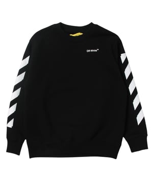 Sudadera Negra Off-White, 100% Algodón, Logo en Pecho y Espalda, Corte Regular, Manga Larga, Diseño de Flechas, Hecho en Portugal