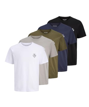 Discover your perfect wardrobe staple with our Men's 5 Pack Plain Cotton Short Sleeve T-shirt Multipack. Every man in the UK requires one of these crew neck tees. On warmer days, the short-sleeve form provides a timeless look that is perfect for layering or wearing alone.

You may effortlessly mix and match your favourite jeans, shorts, or joggers with the five basic t-shirts included in the collection. These multipack t-shirts are available in several sizes to accommodate all body shapes, ensuring a comfortable and stylish fit for everyone. Our Men's 5 Pack Plain Cotton Short Sleeve T-shirt Multipack is the perfect combination of comfort, quality, and timeless style to add to your everyday wardrobe.