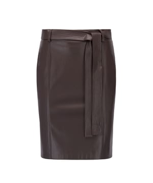 fitted miniskirt - multistitching on belt for valuable look - detachable belt for individual styling - natural stretch for comfort